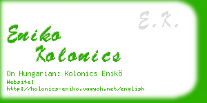 eniko kolonics business card